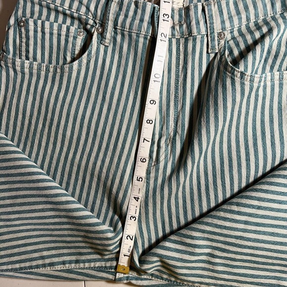 NWT Free People High Wasted Striped Blue Green Flare Jeans Size 29 - Picture 8 of 10